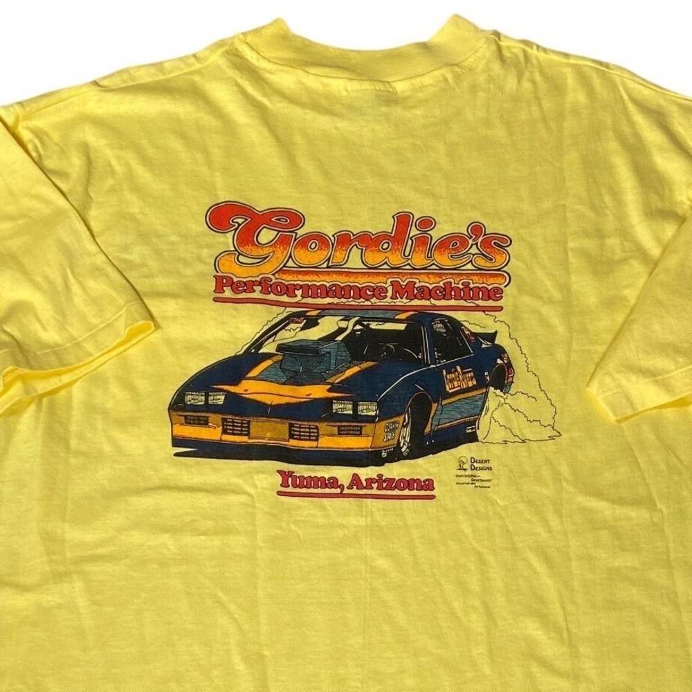 Vintage 80s Gordies Performance Machine Drag Racing T Shirt XL USA Single Stitch